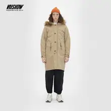 VIISHOW2019 Зимний мужской пуховик, мужской длинный пуховик цвета хаки, мужской длинный пуховик с капюшоном, белый утиный пух, теплая куртка