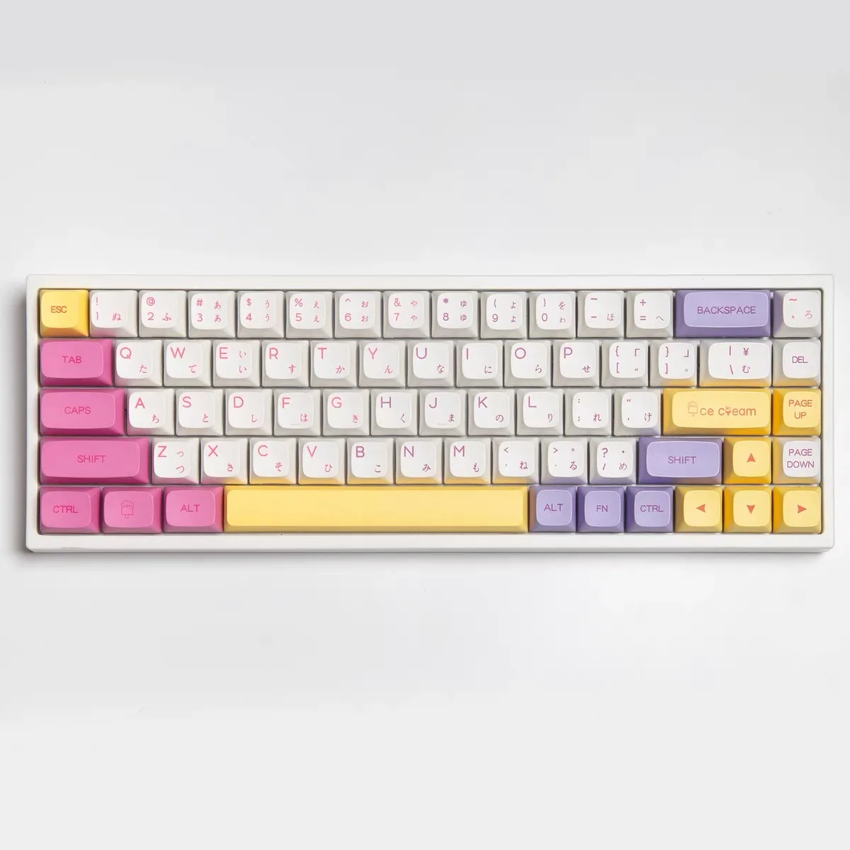 136 Keys Ice Cream Keycaps Dye Sublimation PBT XDA Profile Key Caps For Cherry MX Switch Mechanical Keyboard Mini 61/64/68/96/98