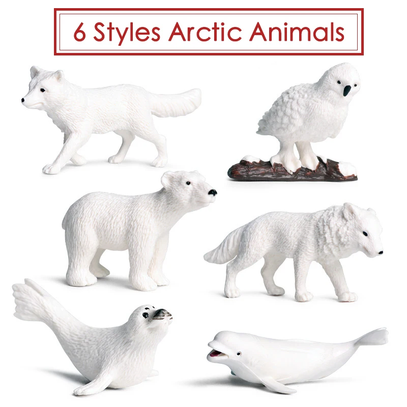 Action Toys Figure Mini Arctic Animal 6pcs Set Pvc White Whale - arctic soldier roblox