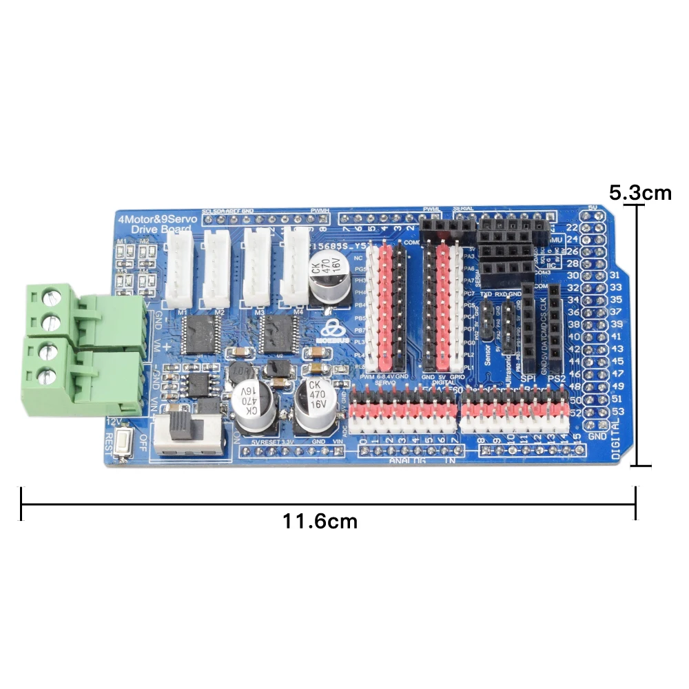PS2 Joystick Remote Control+ Mega2560 Board+ 4 Channel Motor 9 Channel Servo Driver Board for Arduino DIY Mecanum Wheel Robot
