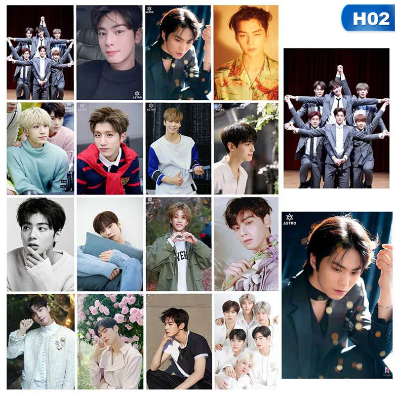 2 Kpop Astro альбом голубое пламя ЛОМО фото карты вентиляторы коллективные карты ЛОМО фотографии фотокарты принадлежности для фанатов 16 шт./компл - Цвет: 2