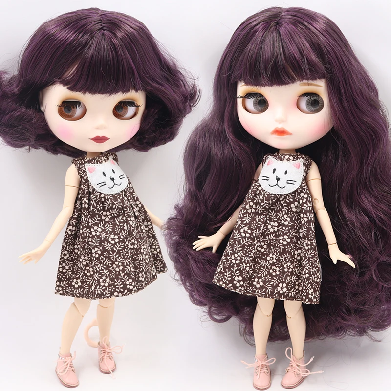 ICY Nude Blyth кукла на заказ № BL135/950 фиолетовый микс каштановые волосы белый цвет кожи 1/6 bjd, pullip, licca, jerryberry