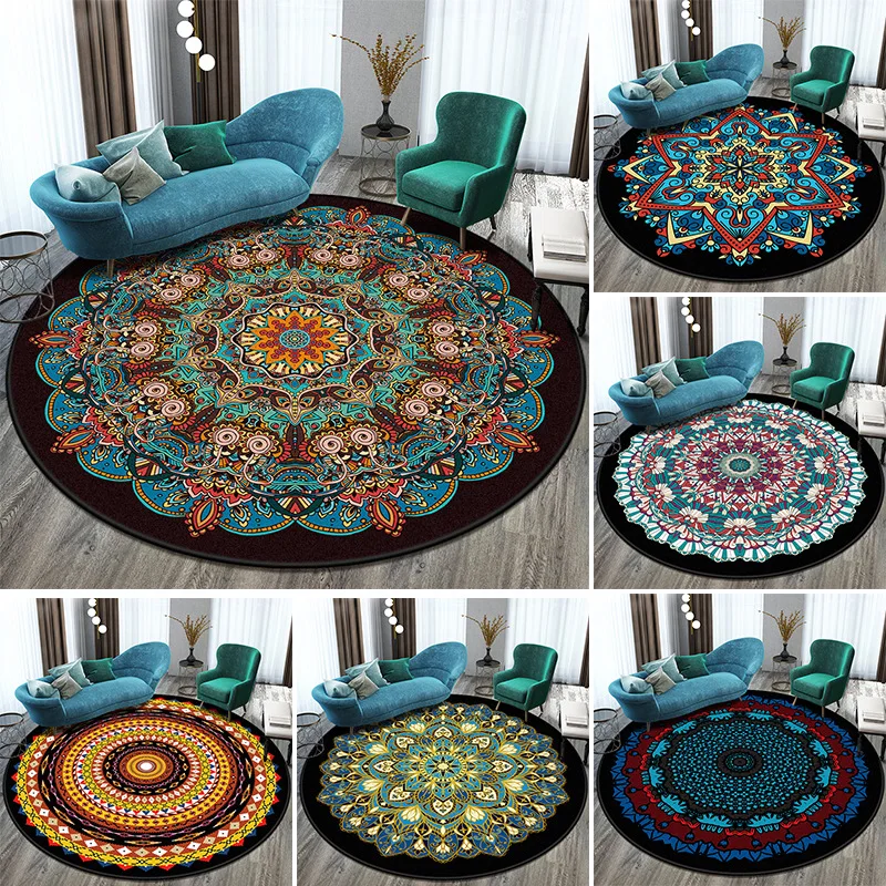 Современный коврик для дивана, марокканский стиль, прикроватный ковер, ковры, мандала, для гостиной, коврик для стула, богемный Круглый Большой ковер для гостиной