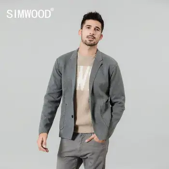 

SIMWOOD 2019 autumn winter new cardigan blazer men casual knitwear plus size high quality jacket SI980695