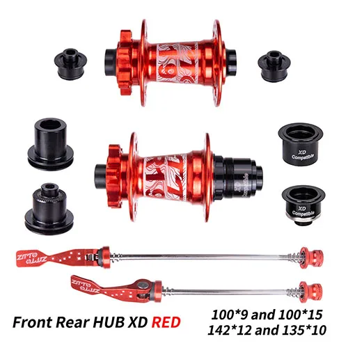 Front Rear XD Red ZTTO DR190 велосипедные ступицы диски для горных велосипедов тормоза 32 отверстия ступицы передние 2 подшипника задние 4 подшипника ступицы велосипеда Quick Release XD/HG трещотка 54 T - Цвет: Front Rear XD Red