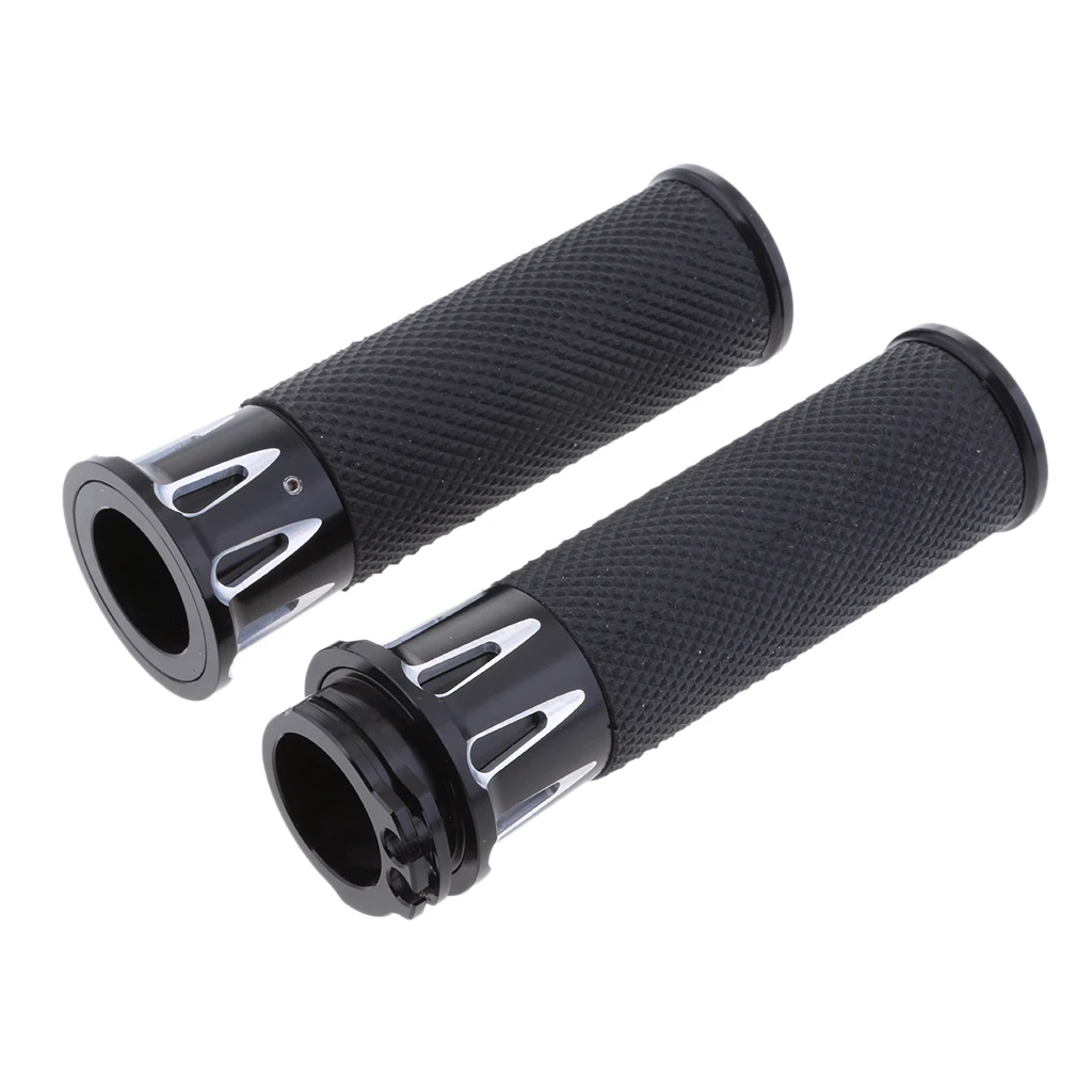 Motorcycle Chrome Rubber Handle Grips 1