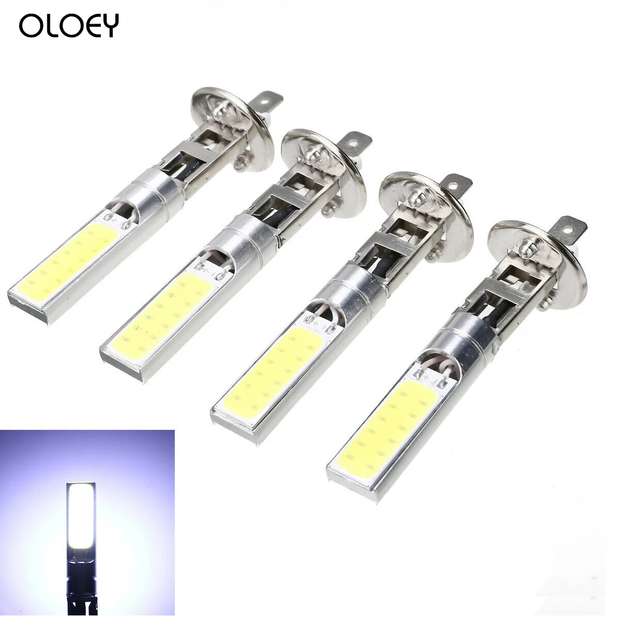 4Pcs H1 COB Car LED Headlight Headlamp 6000K High Power Auto Light-emitting diode Lamp Accessory 12V Car-styling Fog Light Bulb |