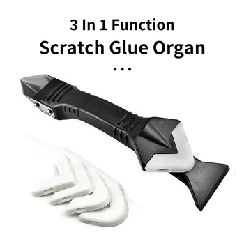 3 in 1 Silicone Remover Sealant Smooth Scraper Caulk Finisher Grout Kit Tools Kitchen Gadgets