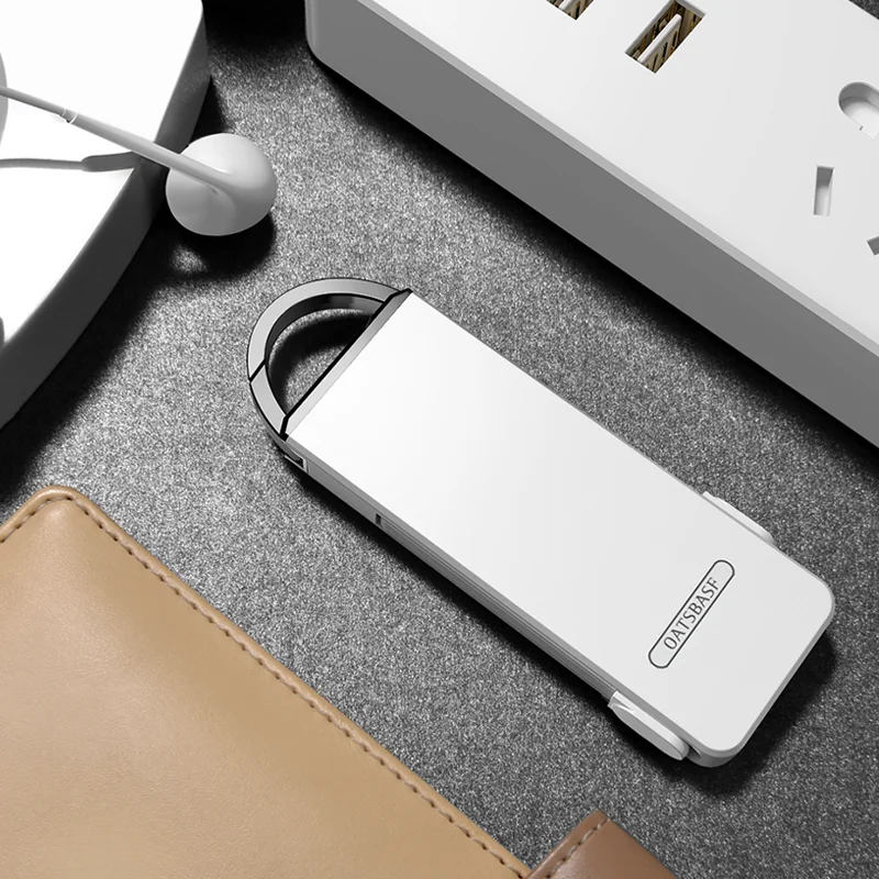 3 в 1 брелок скрытый портативный зарядный кабель USB для huawei samsung кабель type C кабель микро-зарядного устройства для IPhone X 8 7 6 Plus - Цвет: White