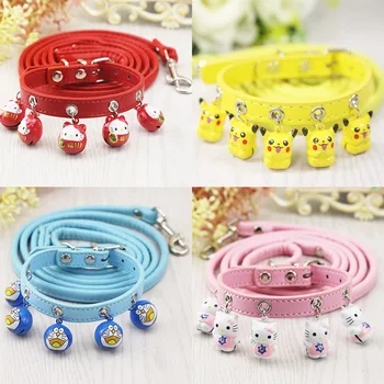 

Cute Cartoon dog collar+dog leash Sets Bear duck cat kitty Pika petshop for small and medium dogs and cats
