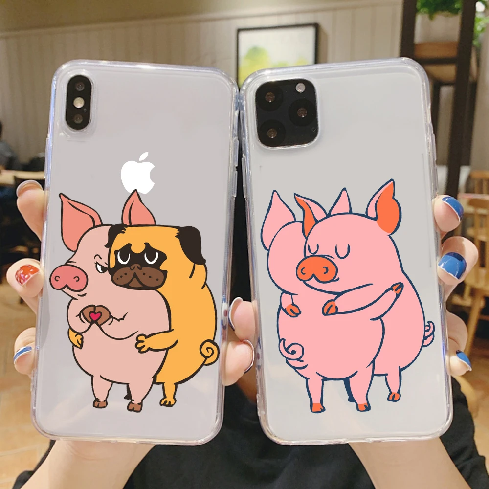 Телефонный чехол Ottwn для iPhone 11Pro Max XS XR 7 8 6 6s Plus SE парные Мультяшные обнимающиеся