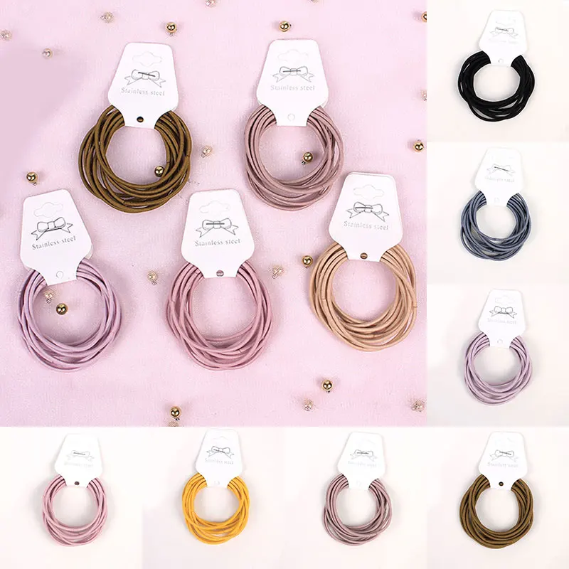 

10Pcs/Set Girls Colorful Nylon Small Elastic Hair Bands Children Ponytail Holder Scrunchie Headband Kids Hair Accessories 5cm