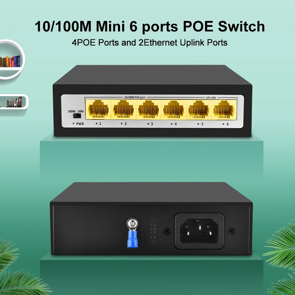 CCTV PoE сети выключатель 4-Порты и разъёмы 10/100 м концентратор Мощность Over Ethernet PoE оптический Трансмиссия 15 Вт для IP Камера Системы сетевой коммутатор