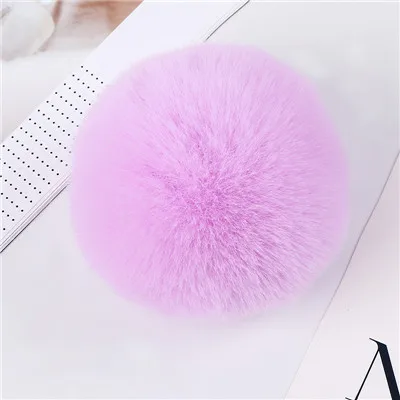 purple Big Pom Pom 8cm Fake Faux Fur Pompones Soft Fluffy Balls Solid Color Pompom For Women Handbag Phone Pendant Pompony Dekoracyjne - Цвет: purple