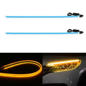 

Newly 2pcs Flexible LED Night Daytime Running Light Strip No Disassembling Needed DAG-ship
