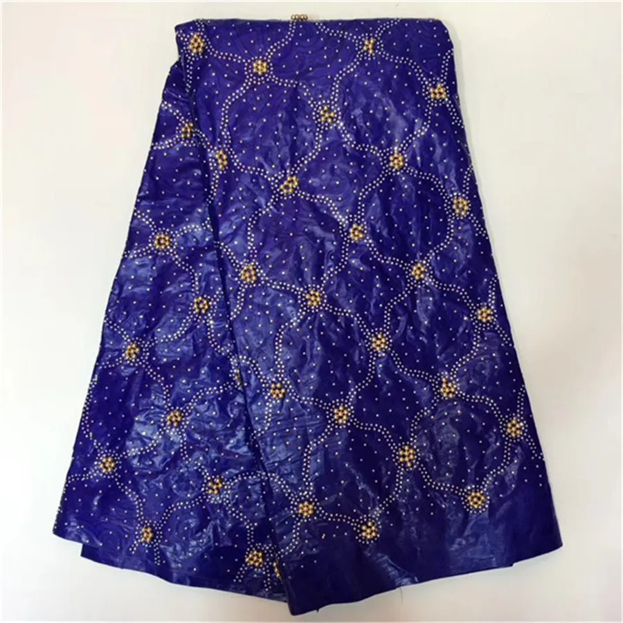 Королевский синий бязь брокад Richer Getzner 5 ярдов камни бисер Морская раковина одежды ткань хлопок кружева материалы для платья