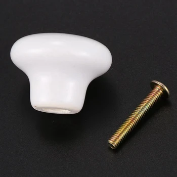 WSFS Hot 1pcs Ceramic Door Round Handles Kitchen Cabinet Cupboard Wardrobe Pull Knobs white S