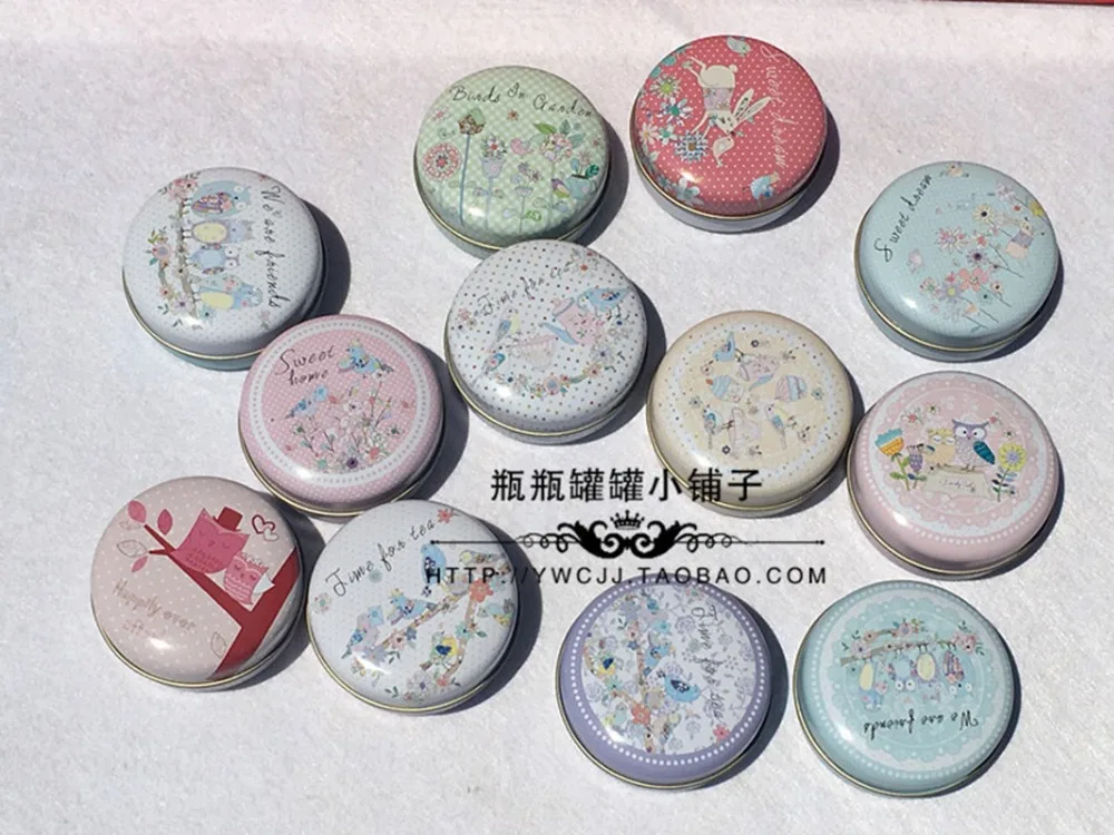 

Free Shipping!36pcs/lot Hand Draw Design Mini Tin Storage Case Round Sewing Box Pill Box Sundries Case Jewelry or Sewing Kit