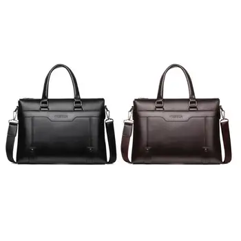 

Business Casual Men Briefcase Crossbody Laptop Bag Travel Leather Handbag