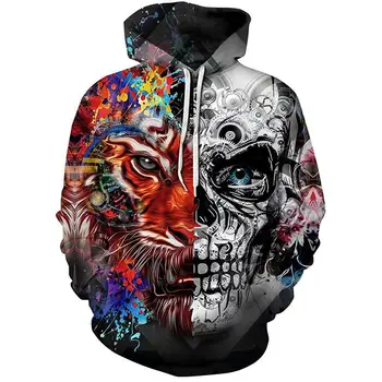 

3D printed Hoodie Sweatshirt fashionable men's / women's couple hot skull series 3D Sweatshirt printed Hoodie