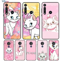 Cartoon Pink Marie Cat For Motorola G9 G8 G Stylus Power One Fusion Hyper Edge E7 E6 5G Plus Play Lite Soft Phone Case