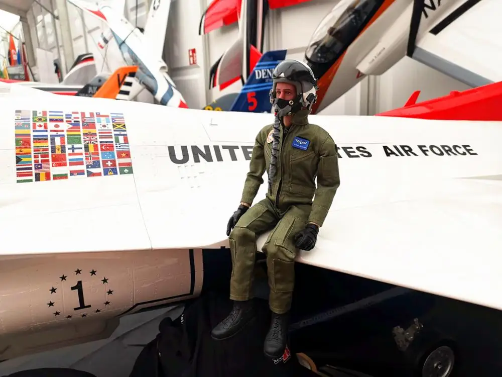 1/6 fullbody Jet pilots with helmet 1/6 Scale RC Airplane Pilot Figure Model 3