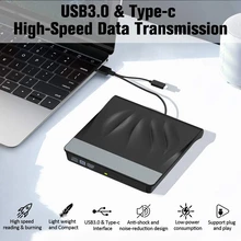 Grabador de DVD externo USB 3,0 tipo-c, grabador portátil Super Drive, reproductor de CD/DVD ROM, Unidad óptica para ordenador portátil y Ventana 10/8/7