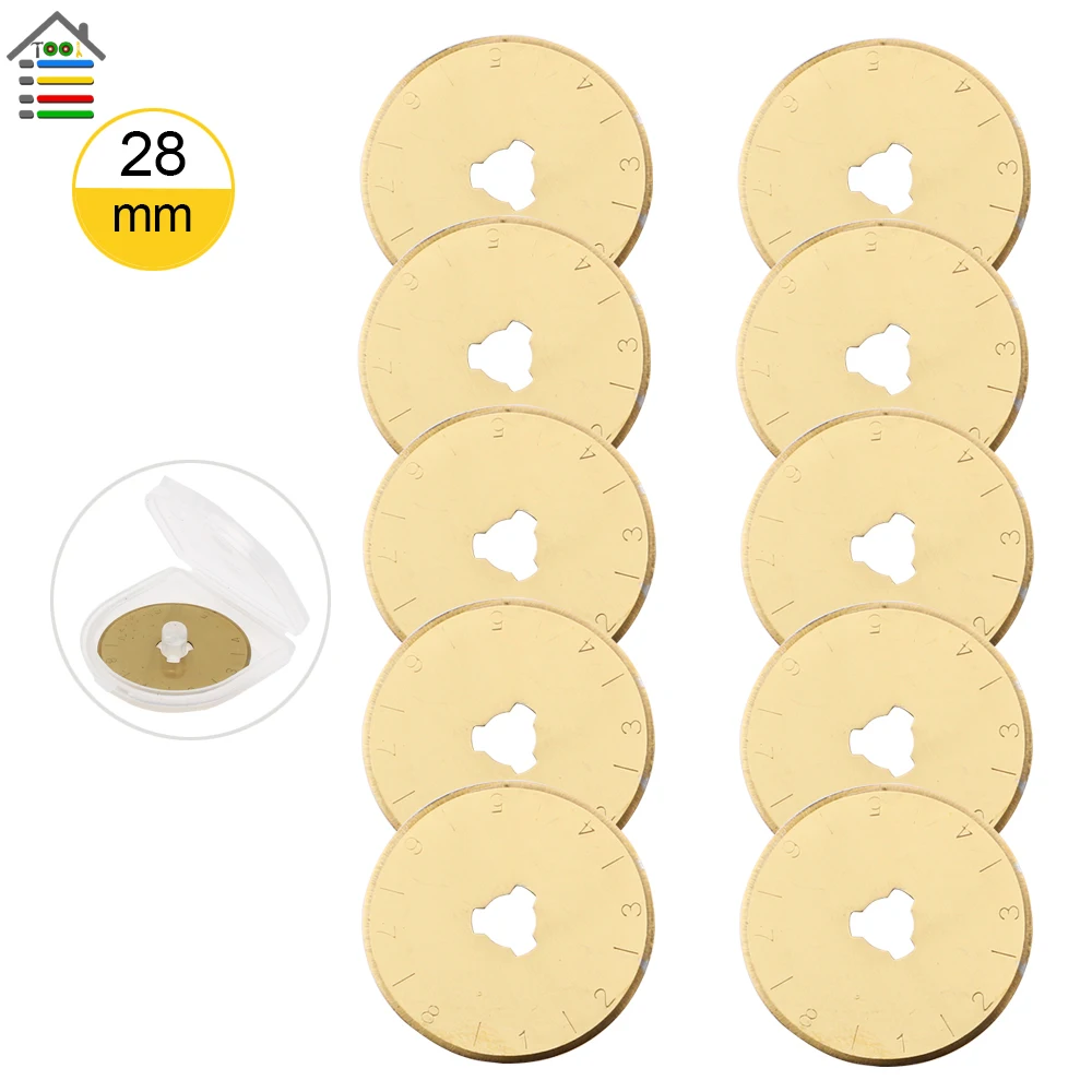 10pcs Titanium Rotary Cutter Blades 28mm 45mm 60mm Fabric Paper Cutter
