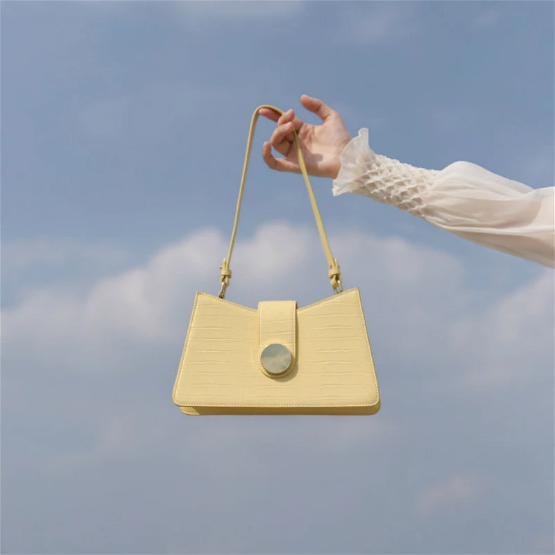 

Crocodile Pattern Women Baguette Handbags Fashion Design Ladies Small Tote Shoulder Messenger Bags PU Leather Female Armpit Bag
