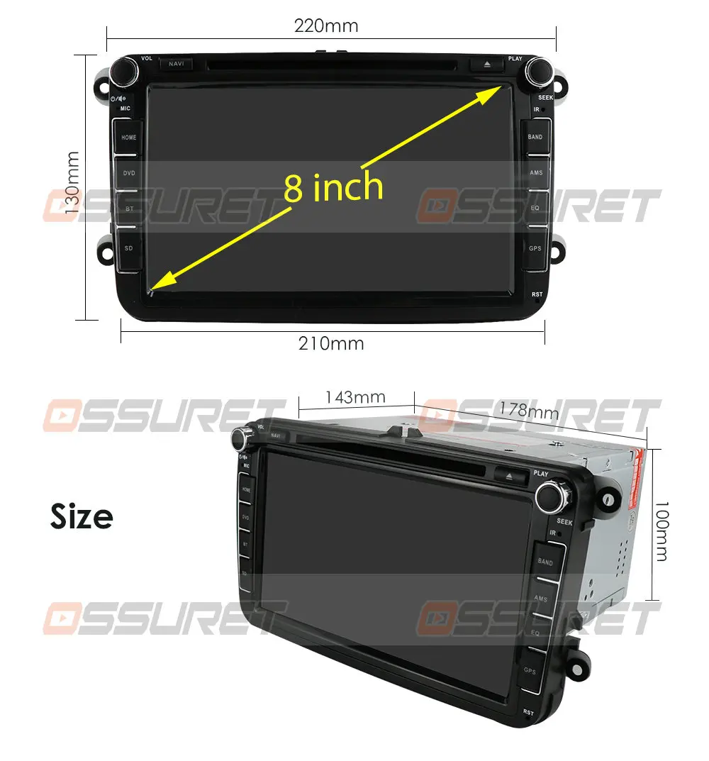 2G 32G DSP DUAL FM Android 10 Car DVD Player GPS Navigation for VW Bora Passat Jetta Golf with Bluetooth 5.0 Carplay
