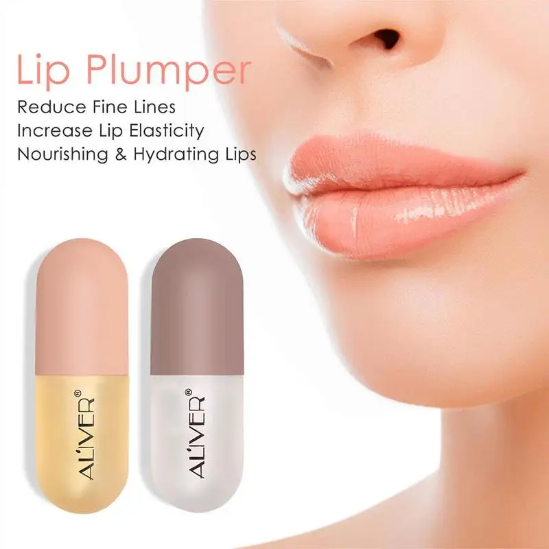 

2PCS Day Night Lips Enhancer Serum For Winter Moisturizing Nourishing Anti-Drying Reduce Fine Lines Oil Lip Plumper