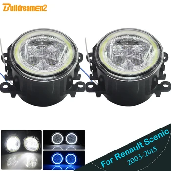 

Buildreamen2 For Renault Scenic 2003-2015 Car Accessories 4000LM LED Bulb H11 Fog Light Angel Eye Daytime Running Light DRL 12V