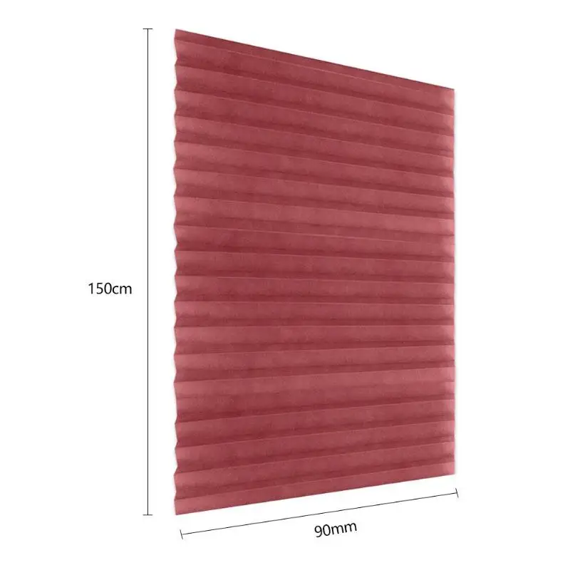 Self-Adhesive Pleated Blinds Home Kitchen Balcony Non-Woven Fabric Shading Balcony Half Blackout Window Curtain Purple