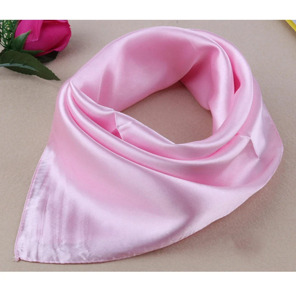 NEW Square scarf hair band for business women party elegant small vintage tight retro head neck silk satin scarf 60cm