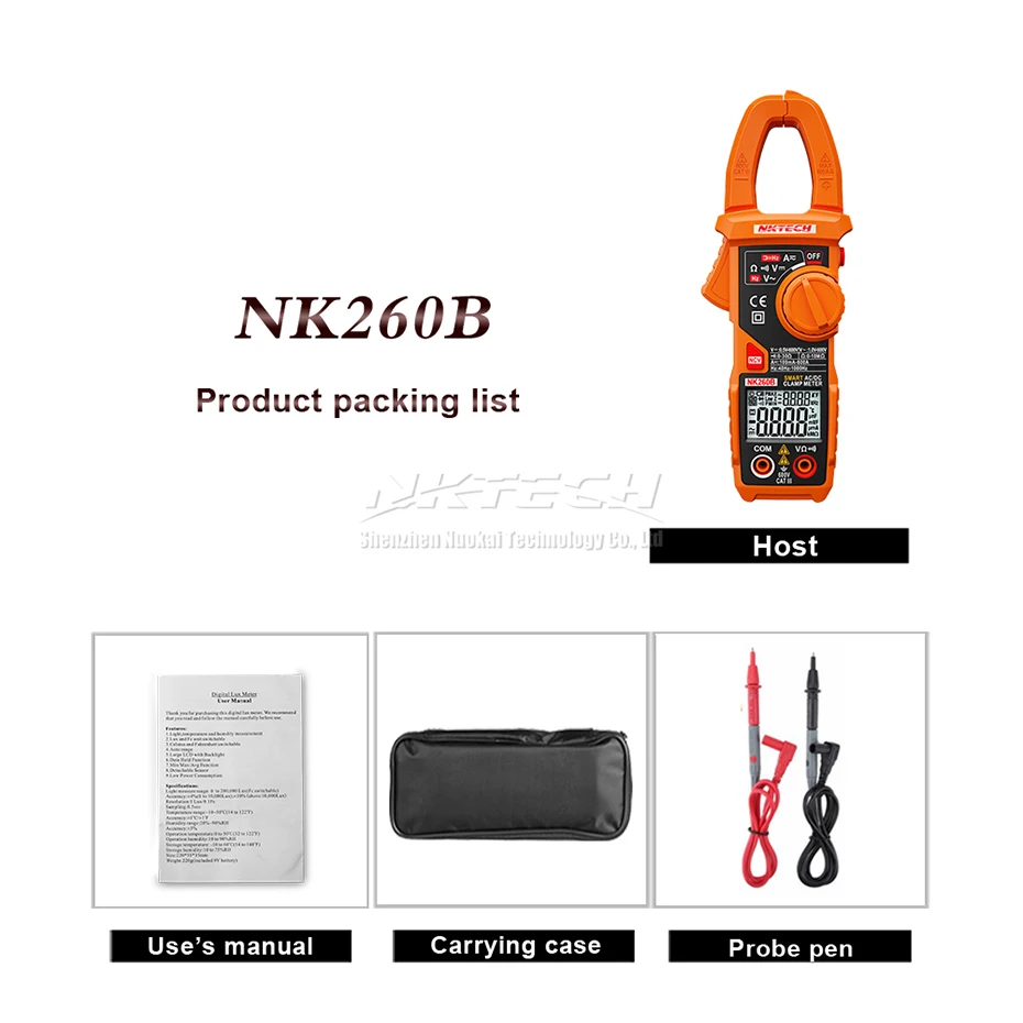 Цифровой токометр NKTECH NK260B умный автоматический диапазон переменный ток
