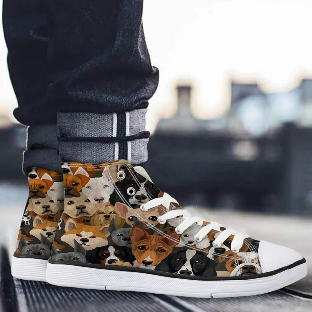 WHEREISART Женская парусиновая обувь Борзая Собака мопс аниме мультфильм высокая