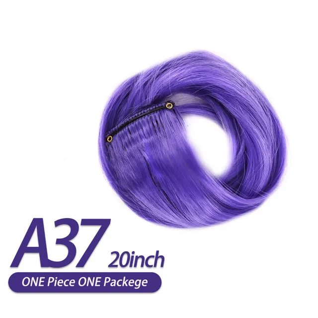 AIYEE Hair Extensions Pure RainBow Hairpiece Clip In Hair Piece Synthetic Long Straight Ombre Pink Red Rainbow Hair Piece A37