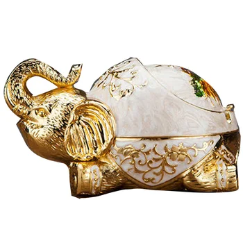 

Windproof Living Room Odor Eliminator Indoor Outdoor Desk Metal Ashtray Elephant Shape With Lid Home Decor Portable Hand Carved