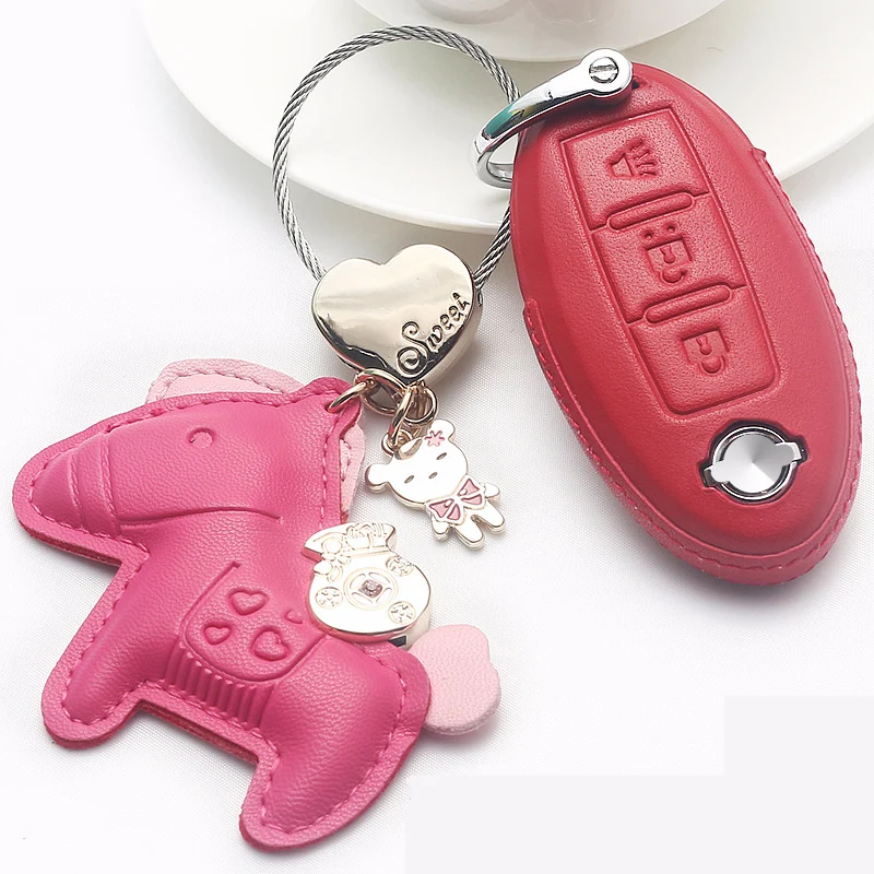 Полный чехол из натуральной кожи для автомобильного смарт ключа Nissan Qashqai J10 J11 X Trail