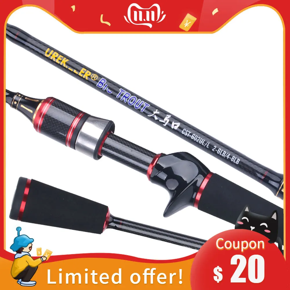 Fishing Rod pole Japan Quality 1.80m High Carbon Trout Spinning/Casting Double Tips UL/L action Solid Tip Lure weight 2-8g |
