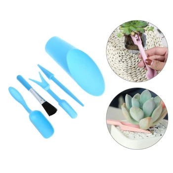 

5Pcs Gardening Tools Set Miniature Shovel Brush Widger.Succulent Planting Helper Succulent potting tools soil digging loosening