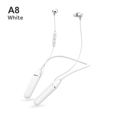 Lyenn A8 Bluetooth 5,0 наушники гарнитура спортивные водонепроницаемые шейные ушные крючки магнетитц всасывания Поддержка Siri для iPhone Android - Цвет: White