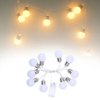 

1 Piece 10 LED Battery Powered Home Christmas Decorations Creamy White Light Bulb String Glow Party Supplies