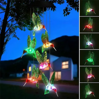 

LED Creative Color Changing Humming Bird Solar Light Romantic Wind Chimes Light Home Outdoor Waterproof Garden Decoration Lamp