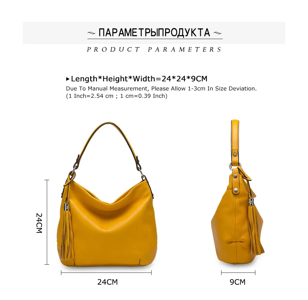 Zency натуральная кожа модная женская сумка через плечо с кисточками вместительные сумки элегантная сумка через плечо высокое качество черный желтый