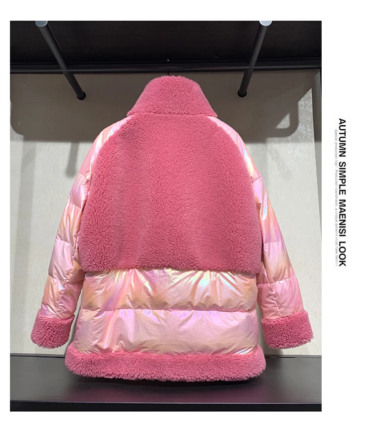 ZDFURS* Winter Duck Down Jacket Women Turtleneck Collar Down Parkas Female Thicken Warm Glossy Short Coat Snow Outwear