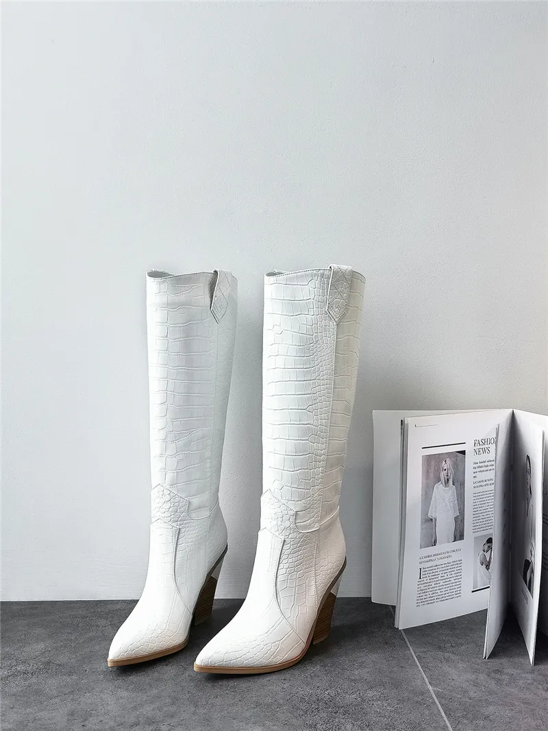 Prove Perfetto Rome Style Genuine Leather Women Knee-high Boots Sexy Night-club Boots Female High Heel Leather Pointed Toe Boots