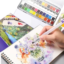 Modsh итальянский сплошной цвет воды 24/36 цветов портативный путешествия твердый Пигмент Краска набор с водяная кисть водного Цвета Пигмент