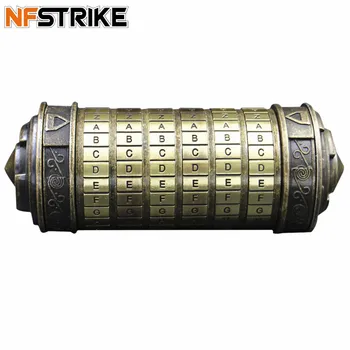 

NFSTRIKE Bronze Cryptex Lock Da Vinci Code Creative Gift Educational Coded Lock Toy Puzzles for Kids Children Toys gift