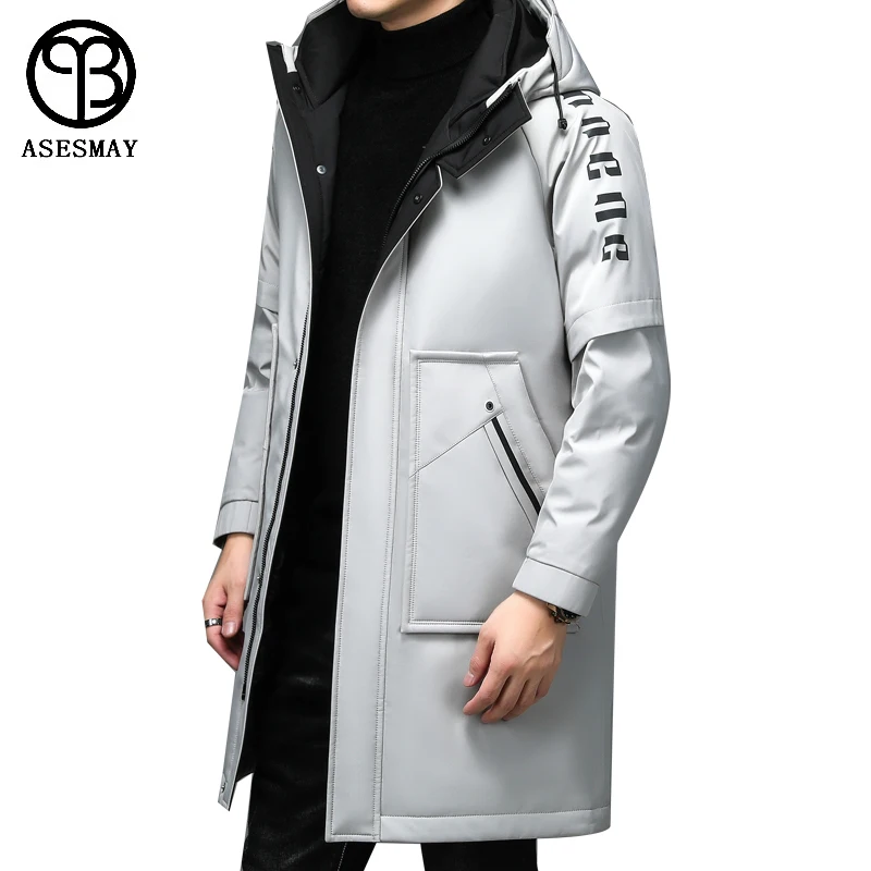 

Мужская теплая куртка Asesmay, повседневная Толстая ветровка, водонепроницаемая ткань, верхняя одежда, до-30 градусов